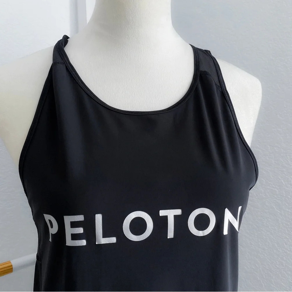 Lululemon Peloton Sculpt Tank Top Black Mesh Sleeveless - Picture 3 of 9